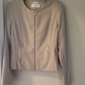 Calvin Klein Women's Beige  Zip Front Blazer